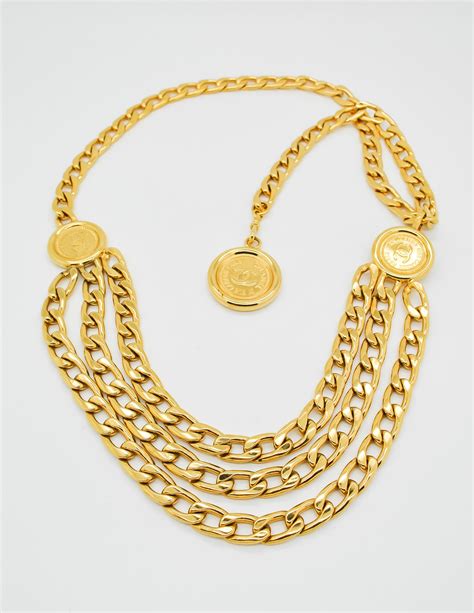 gold chain waist belt chanel|vintage chanel gold chain belt.